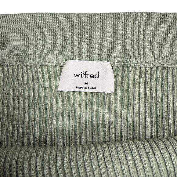 NWT WILFRED Aritzia Reso High Waisted Knit Mini Skirt Size Medium Sage Green - Picture 6 of 8